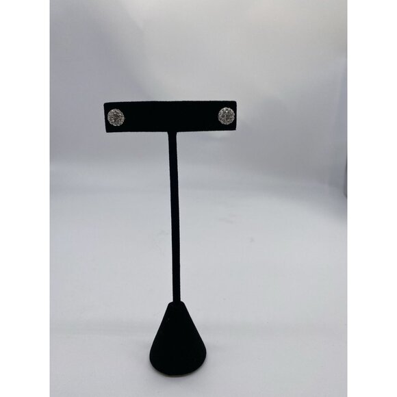 Flower Bud Ball Stud Earrings Diamond Crystal Hypoallergenic Ear Studs 8mm‎ - Picture 6 of 6